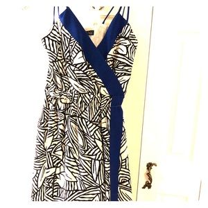Black & White Nell Couture Faux Wrap Dress Size 0